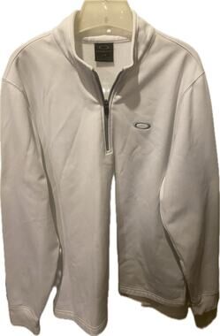 Oakley Men's White Quarter-Zip Activewear Pullover Jacket - Size Large